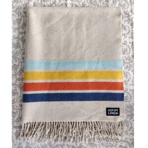 Sackcloth and Ashes Wool-Blend Camp Coast Fringe Throw Blanket 38"x48"